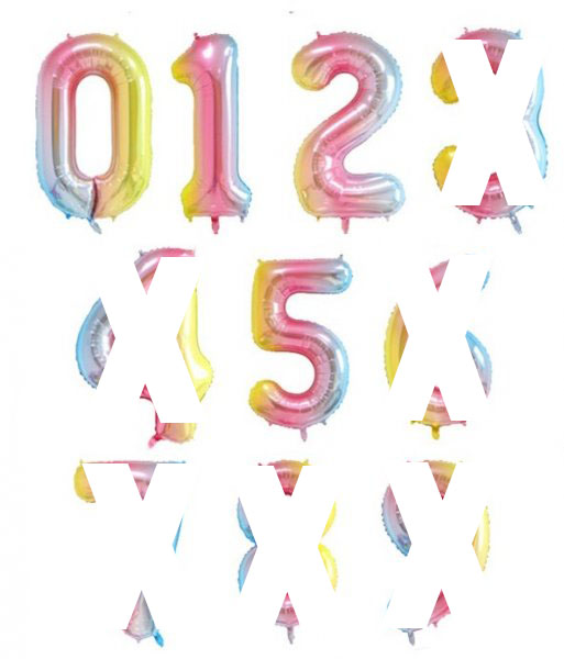 Megaloon Number Pastel Ombre Foil Balloon